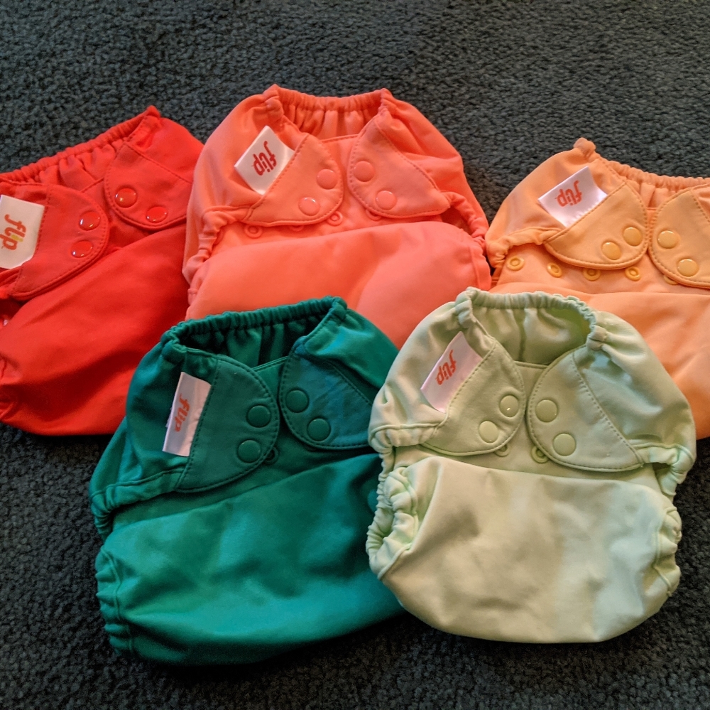 Gender Neutral Solid Flip Cloth Diaper Lot